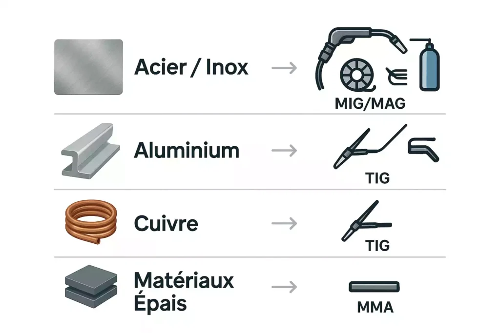 Quel poste à souder choisir selon les matériaux ?