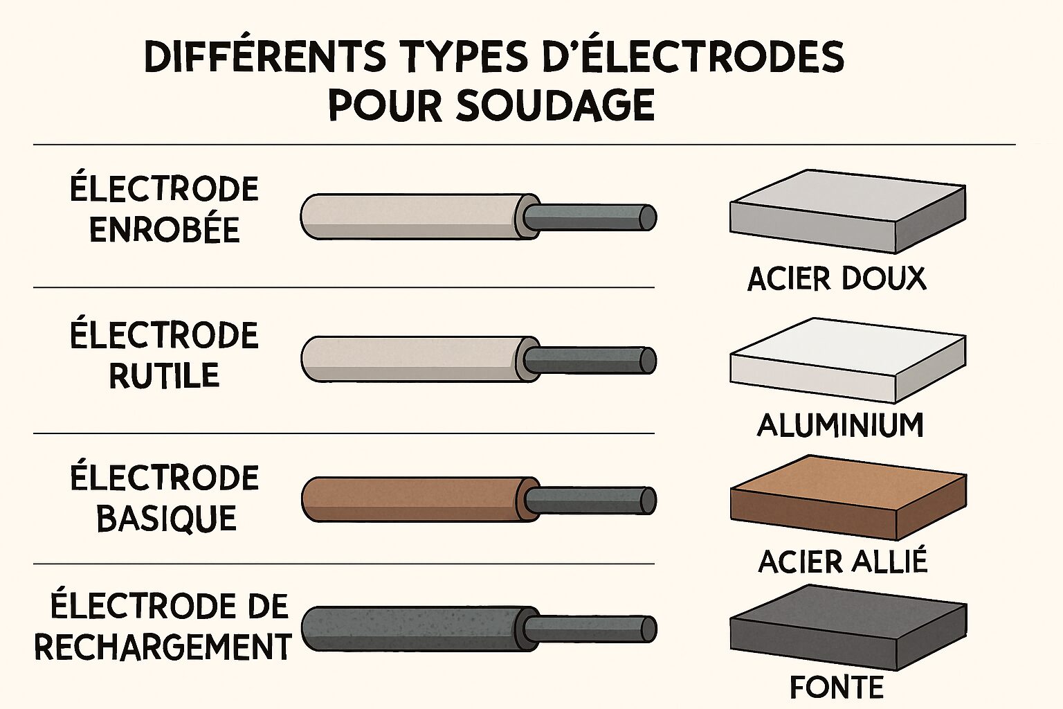 découvrez comment choisir la bonne épaisseur d’électrode en fonction du métal à souder pour garantir des soudures solides et durables.