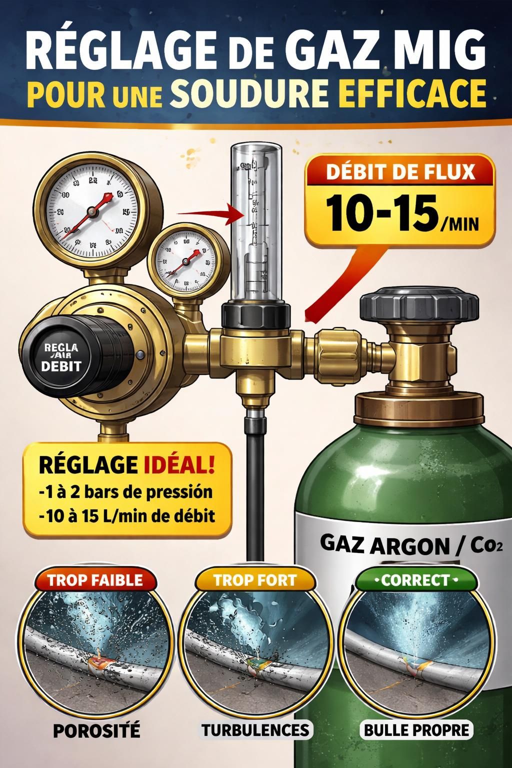 découvrez comment ajuster le débit de gaz mig pour obtenir une soudure optimale, garantissant qualité et efficacité lors de vos travaux de soudure.